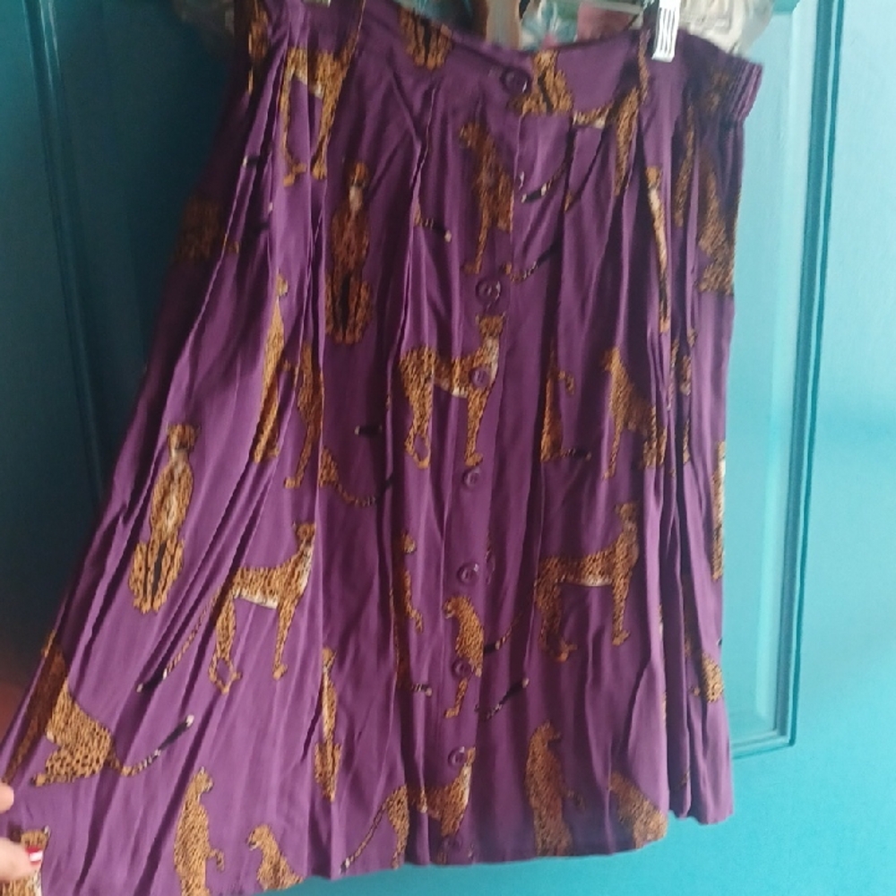 Modcloth Womens Purple Cheetah Skirt Size Medium